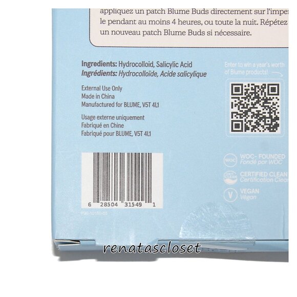 Blume Blume Buds 24-pack Power Patches for Acne-Prone Skin NWT/NIP/SEALED - Picture 5 of 9